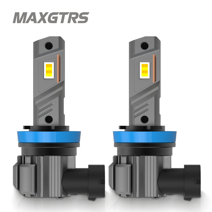2x 18000LM H11 H8 H9 LED Headlight Bulbs Fanless 6500K White 9005 HB3 Fog Beam 9006 HB4 Double Colors Light Driving Lamp
