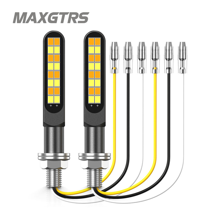 2× Motorbike Side Turning Indicators High Brightness Daytime Running Lights Universal Waterproof for Motorcycles Beach Bikes