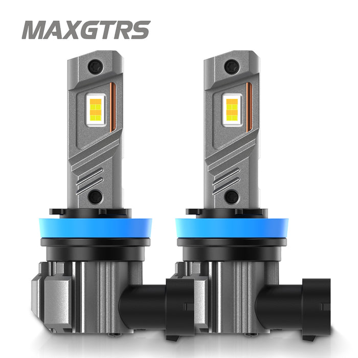 2x 18000LM H11 H8 H9 LED Headlight Bulbs Fanless 6500K White 9005 HB3 Fog Beam 9006 HB4 Double Colors Light Driving Lamp