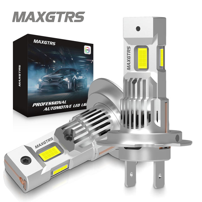 2× Turbo H7 LED Front Headlight Bulbs 28000LM CANBUS Mini Size H7 LED High Low Beam Vehicle Lighting 6500K White 12V