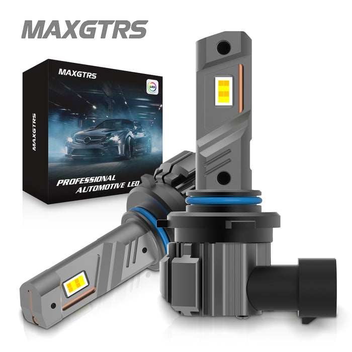 2x 18000LM H11 H8 H9 LED Headlight Bulbs Fanless 6500K White 9005 HB3 Fog Beam 9006 HB4 Double Colors Light Driving Lamp