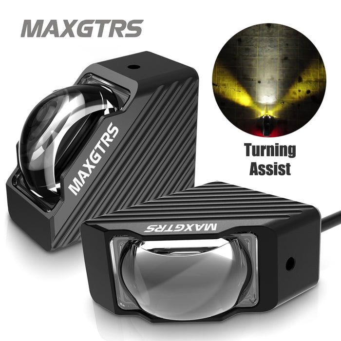 2× Car Turning Assist Grille Light Motorcycle Spotlight Auto Auxiliary Front Light Yellow Turn Signal Lights For Offroad Trunk SUV