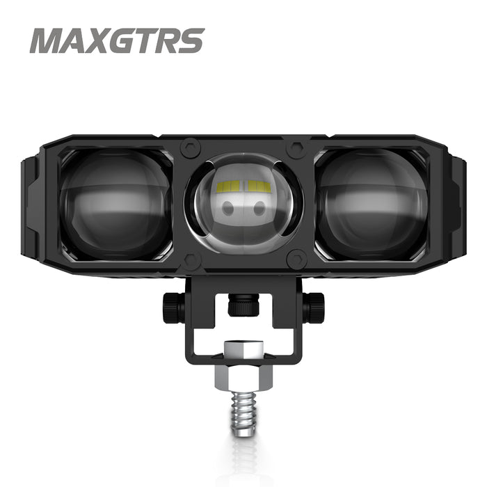 1× Three Lens Grille Light LED Spotlight 85W High Low Beam Pods Car Motorcycle Headlight Projector Lens Fog ATV UTV Off Road 12V/24V