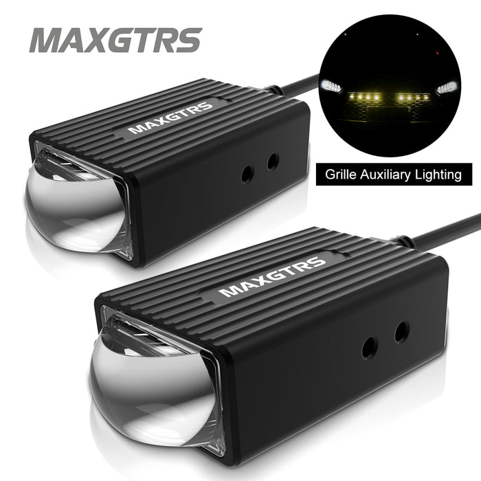 Ultra Thin Direct Beam Car Grilles Daytime Running Light Amber/White DRL LED Auto Front Center Grille Light For Offroad Trunk SUV