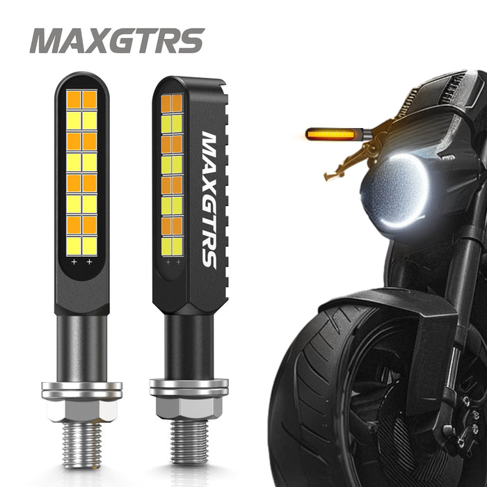 2× Motorbike Side Turning Indicators High Brightness Daytime Running Lights Universal Waterproof for Motorcycles Beach Bikes