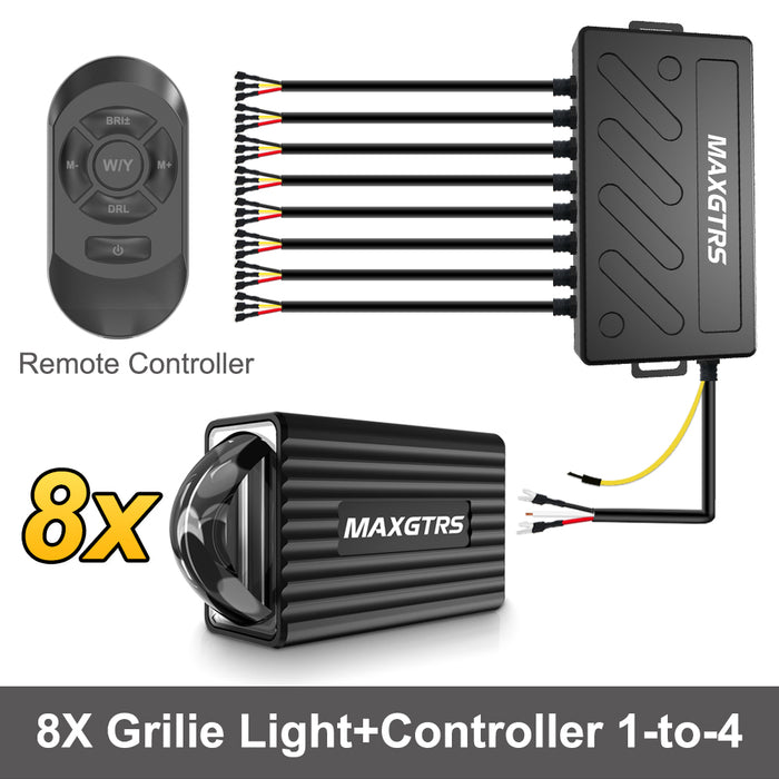 Ultra Thin Direct Beam Car Grilles Daytime Running Light Amber/White DRL LED Auto Front Center Grille Light For Offroad Trunk SUV