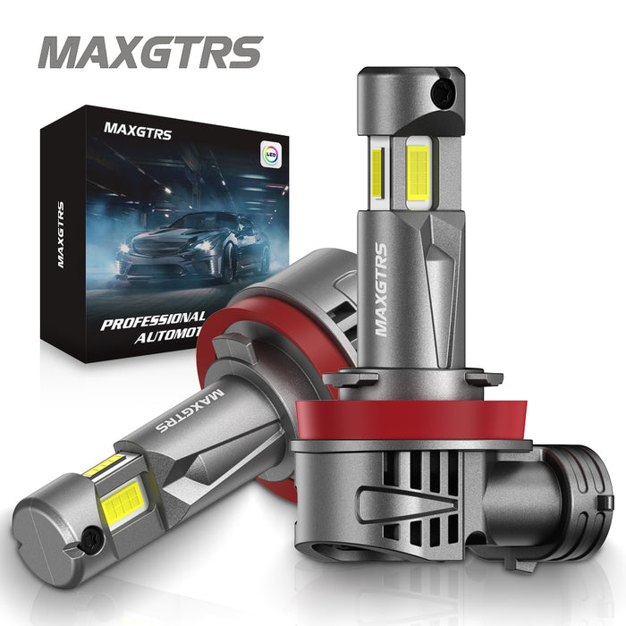 2x Three Sides Light H7 H8 LED Headlight Kit With Fan Canbus Error Free 6500K Wireless Turbo Driving Headlamp Replacement Bulbs