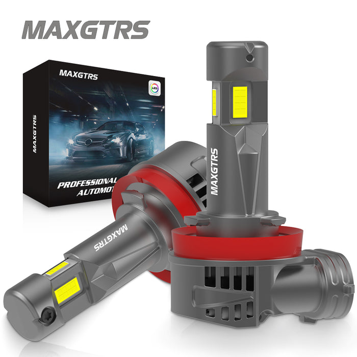 2x Three Sides Light H7 H8 LED Headlight Kit With Fan Canbus Error Free 6500K Wireless Turbo Driving Headlamp Replacement Bulbs