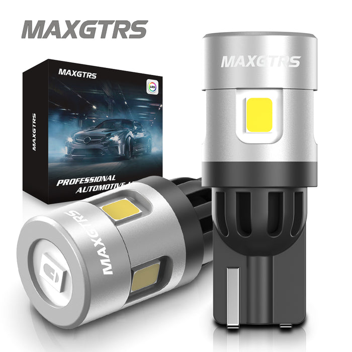 VS T10 Concave LED Bulbs - 6000K White For License Plate, Position, Parking Lights (2-Pack)