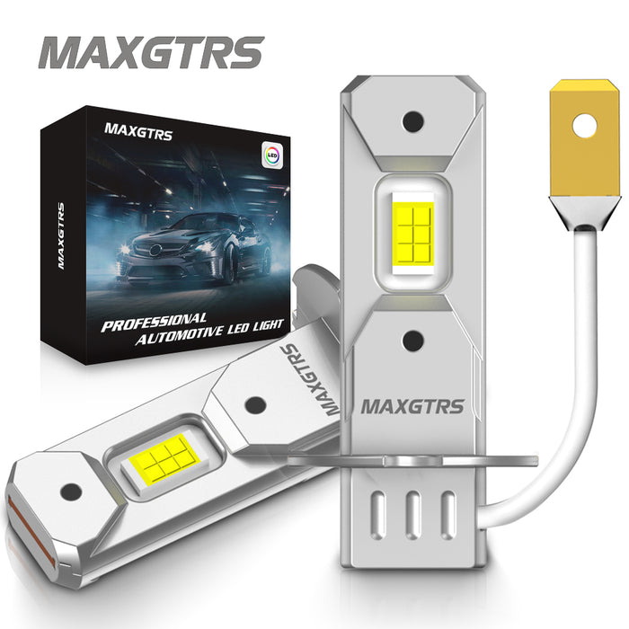 2× H3 LED Headlight Bulb Canbus No Fan High Beam 6500K White Yellow Car LED Fog Light Driving Lamp DRL 12V Mini Design