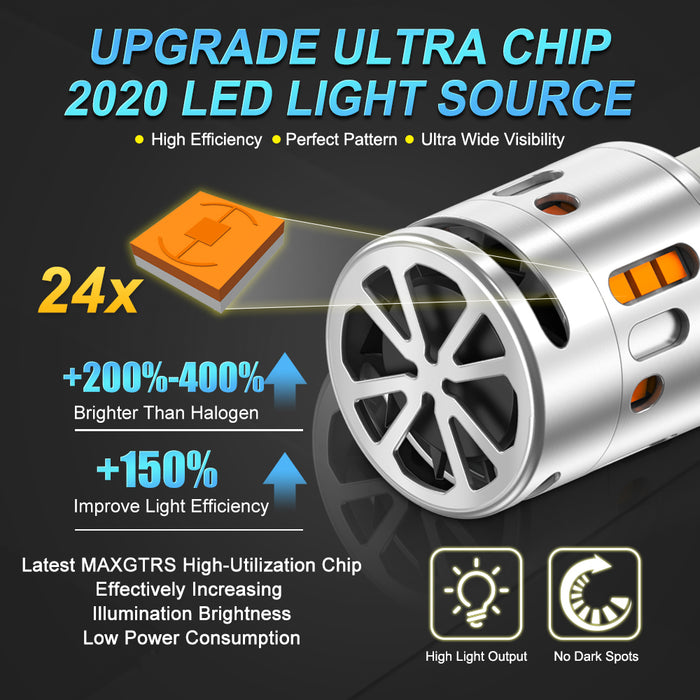 2x Soft Light P21W BA15S LED CANBUS Turn Signal Lamp 1156 BAU15S PY21W T20 7440 LED Replacement Bulb No Hyper Flash Car Indicator Lights