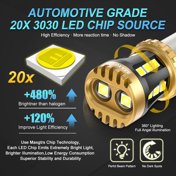 2x S25 P21W BA15S 7443 W21/5W 1157 1156 T20 7440 W21W BAY15D LED Bulbs Car Tail Lights Brake Lights Turn Signal Reverse Lamp DRL