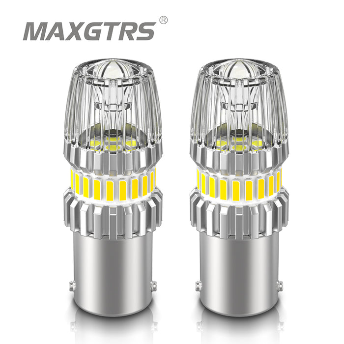 2x BA15S P21W 1156 LED Bulbs S25 7443 W21/5W T20 4014 3030 Chip Projector Lens for Reverse Brake Tail Turn Signal Lights Canbus