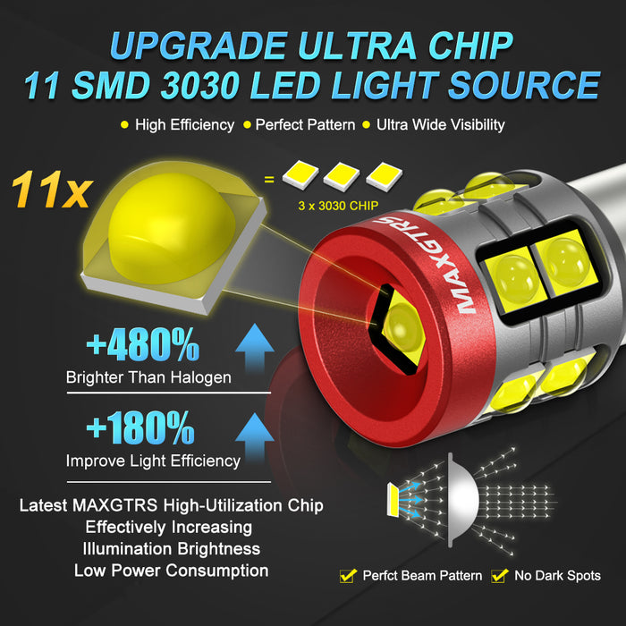 Super Bright BA9S LED BAX9S H6W T4W BAY9S H21W Bulb 11 SMD Car Reverse Lights Auto Parking License Plate Interior Map Dome Lamps