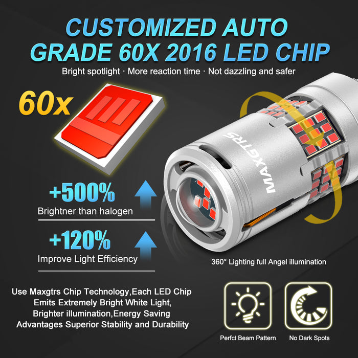 2× 1157 BAY15D P21/5W 7443 W21/5W T25 3157 P27/7W LED Bulbs CANBUS No Error Backup Brake Light Lamp Hyper Flash