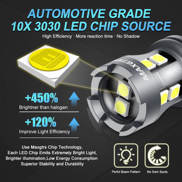 2Pcs T15 LED Bulb W16W LED Tail Lamp Canbus No Error 3030 10-SMD 912 921 LED Lights 12V Car Backup Reverse Light 2000LM 6000K