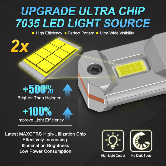 2× H7 H18 LED Lights 1:1 Mini Size Head Lamp Wireless 20000LM CSP LED Chips H7 Car LED Headlight Bulb 6500K White 12V 24V With Fan