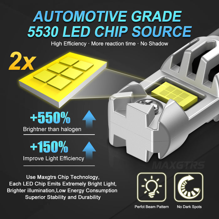 2xT10 LED W5W 5W Car Side Interior lights 12V Super Bright Bulb 5530 Chips 194 168 Auto White 6000K Parking Marker Dome Lamps