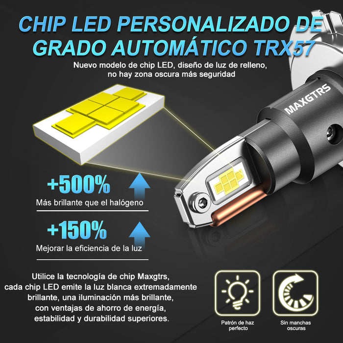 2x V3F Series H1 H4 H7 H8 H11 9006 9005 HB3 LED Headlight Bulbs Canbus 28000LM 130W MINI Size White LED High Low Beam With Fan