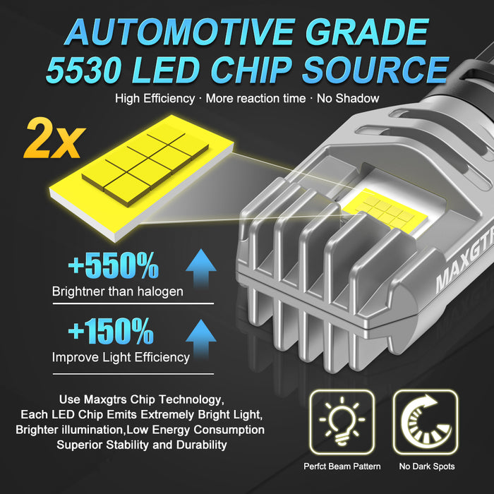 2x 2000LM Canbus T15 T16 LED Reverse Lights W16W Car Back Up Rear Turn Signal Lamp 912 921 White Red Yellow Amber Super Bright