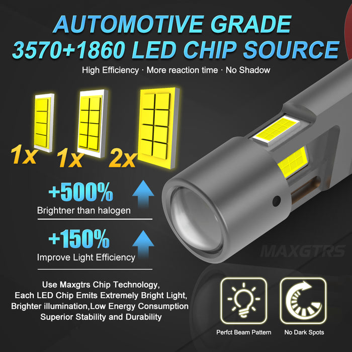 2x CANBUS H8 H11 LED Fog Light Bulbs H9 H16JP 9005 HB3 9006 HB4 9012 HIR2 4300K Warm Yellow Led Daytime Running Driving Lamp