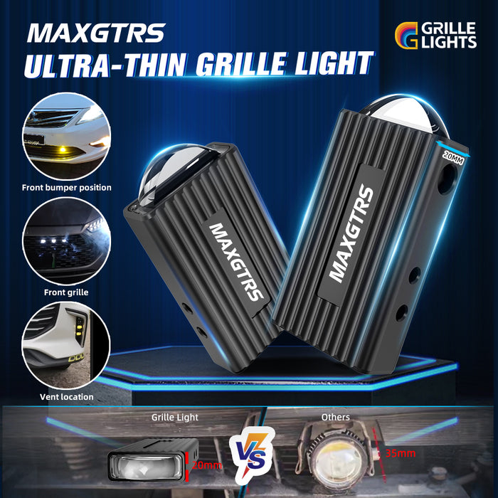 Ultra Thin Direct Beam Car Grilles Daytime Running Light Amber/White DRL LED Auto Front Center Grille Light For Offroad Trunk SUV