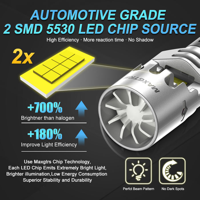 2x 4000LM Canbus T15 T16 Fan LED Reverse Lights W16W Car Rear Turn Signal Bulb Lamp 912 921 White Amber Yellow