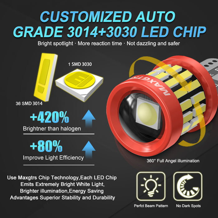 2x Flash T10 LED W5W Car Side Interior lights 12V Super Bright Bulb 3030 Chips 194 168 Auto White 6000K Parking Marker Lamps