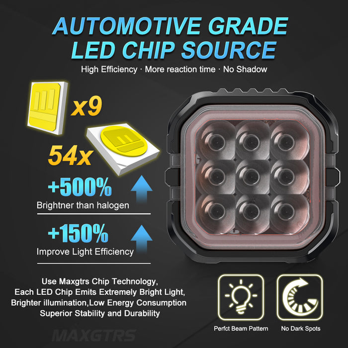 1× 3 Inch/4 Inch Super Amber Drl Led Work Light Bar for Car Jeep Wrangler 12v Led Spotlight Auxiliary lights For Lada Niva Offroad Truck SUV ATV