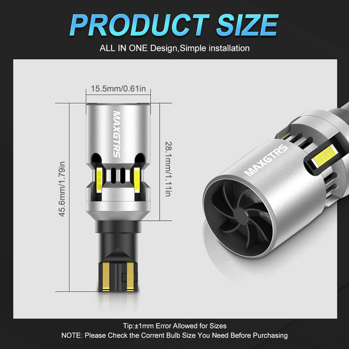 2x T15 W16W 912 921 LED Canbus Error Free No Hyper Flash LED Reverse Bulb Car Turn Signal Light Amber White