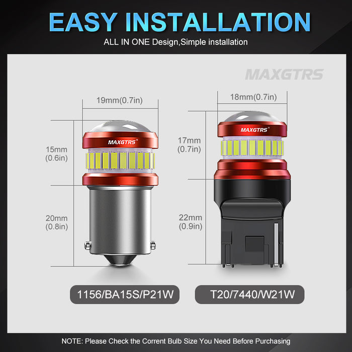 2x Strobe Flash 1156 P21W 7440 BA15S W21W LED Auto Reversing Lights 4014 SMD Car Reverse Light Stop Tail Bulbs 12V 24V White