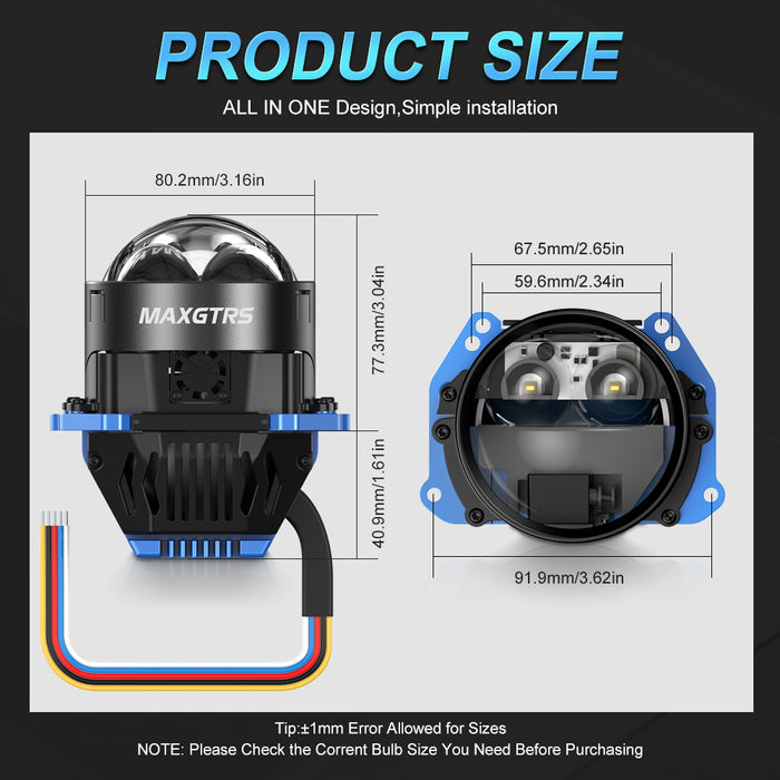 2× Laser 3.0 Inch Bi LED Hyperboloid Projector Lens H7 H4 9005 9006 Headlight Lenticular Optics For Hella 3R Car Accessories