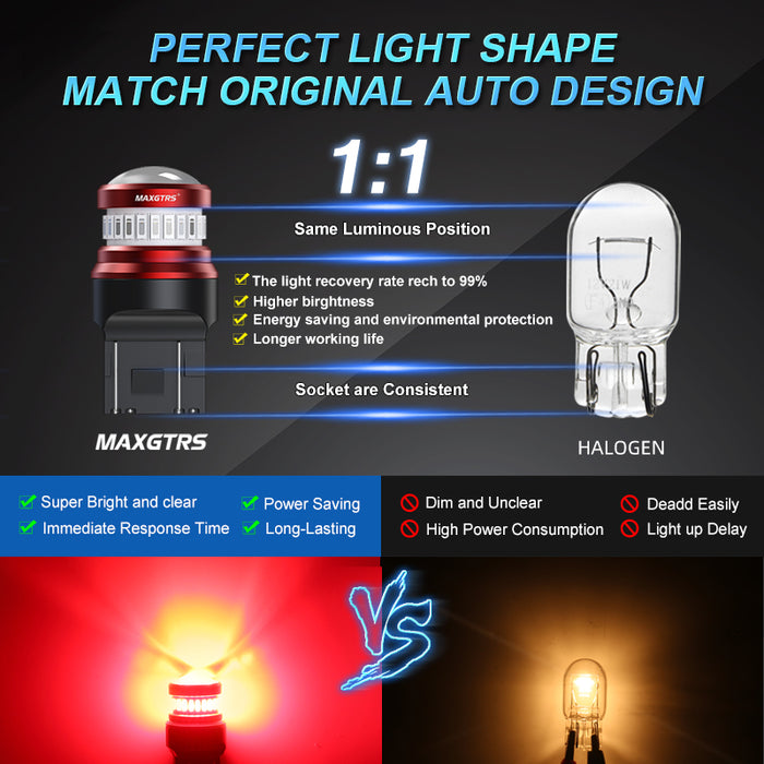 2x Strobe Flash 1157 BAY15D 7443 W21/5W P21/5W 1157 3157 BA15S LED Chip Car LED Bulb Tail Lamp Reverse Red Brake Light 12V 24V