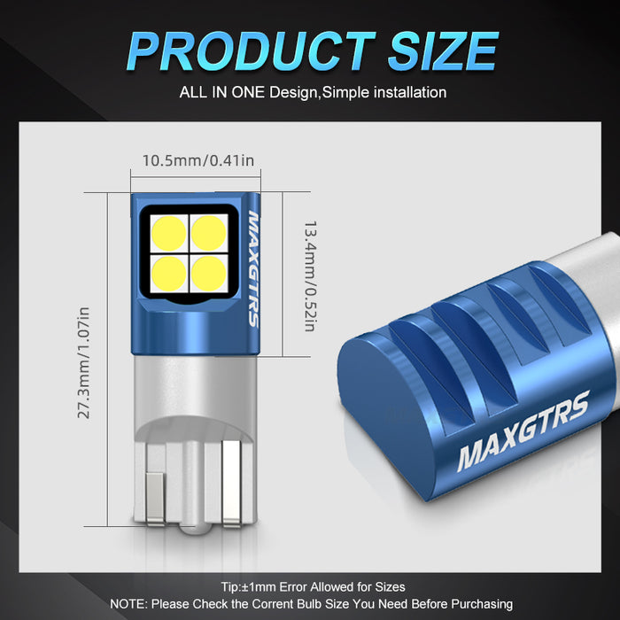 T10 W5W LED Bulbs single side low power Canbus No Error Parking Wedge Clearance Lights