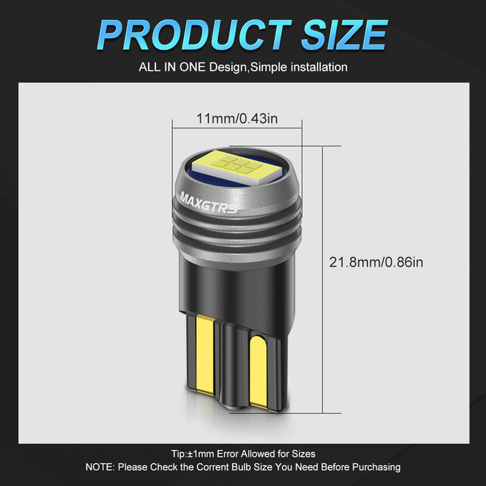 W5W T10 LED CANBUS No Error 5W5 194 168 Map Dome Lights Parking Light Interior Side Bulb for Hyundai Tucson Santa 12V/24V