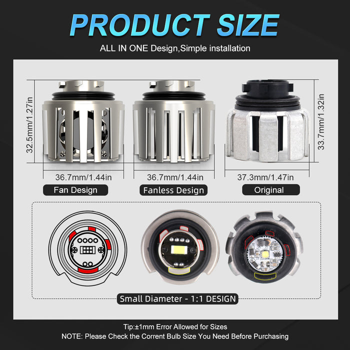 2x Car Led Fog Light Bulb for Toyota COROLLA CROWN YARIS AQUA Harrier NAOH PRIUS HONDA Civic 3000K 6000K Replace Original Lamp