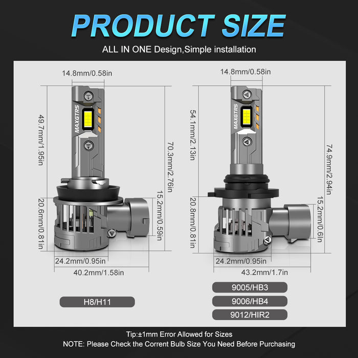 2x Q66 Auto Headlamp H8 H11 55W HB3 9005 HB4 9006 H16JP 9012 HIR2 Car LED Headlight Bulb 28000LM 12V 6000K White Gold