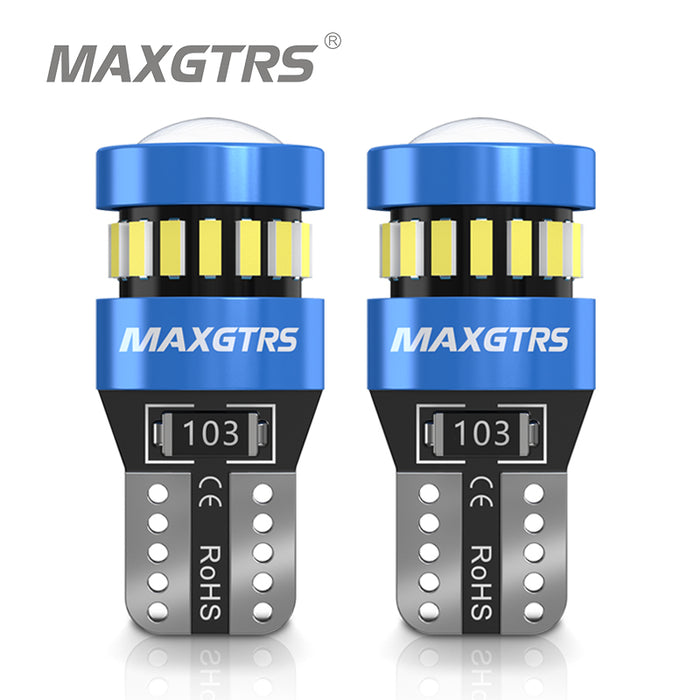 LED Car Lights Bulb  MAXGTRS - 2× T10 W5W LED Bulbs Canbus No Error  Interior Reading Parking Lights with lens — maxgtrs