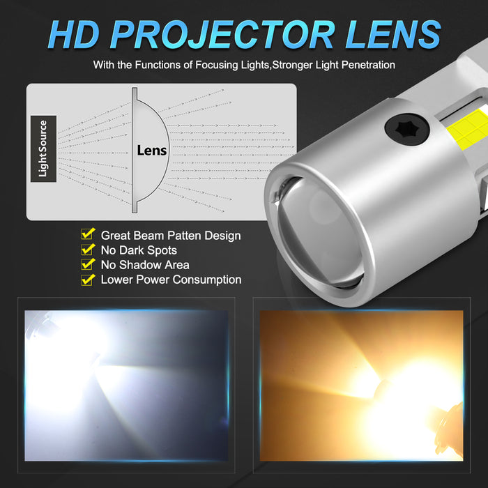 2x Three Sides Shine H7 H4 H11 Led Lamp Lens Tube Lights H8 HB3 9005 HB4 9006 9012 12V Canbus For Car Led Headlight Bulb