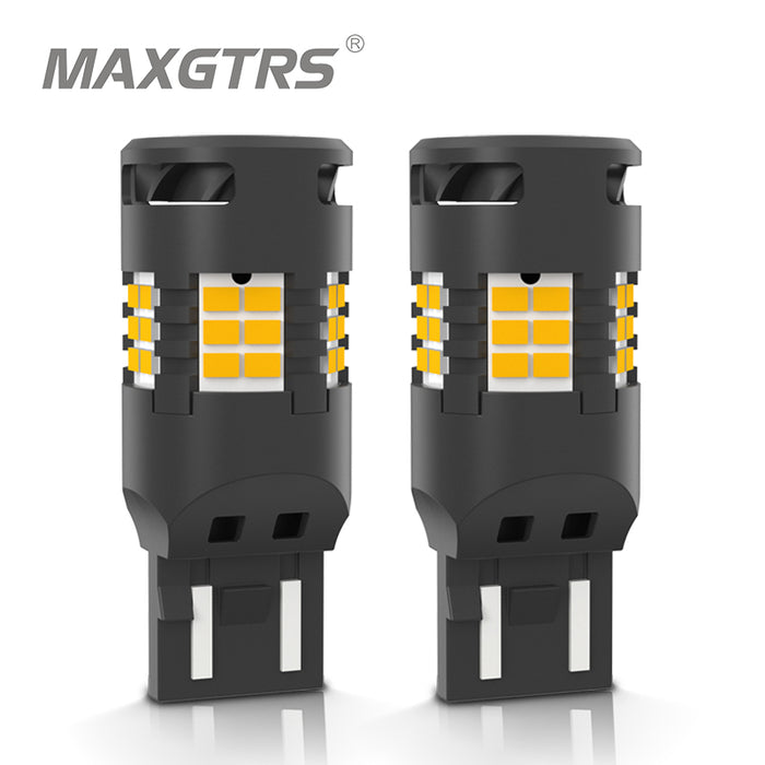 2× 1156 BA15S P21W BAU15S T20 7440 W21W LED Bulbs Canbus No Hyper Flash Canbus No Error Turn Signal  Lights Car Amber only