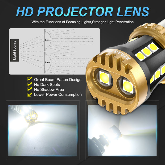 2x S25 P21W BA15S 7443 W21/5W 1157 1156 T20 7440 W21W BAY15D LED Bulbs Car Tail Lights Brake Lights Turn Signal Reverse Lamp DRL