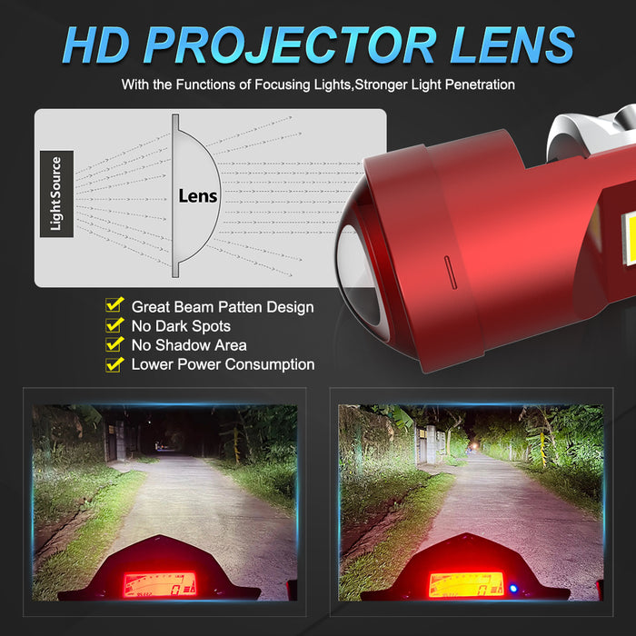 1× H4 BA20D S2 P15D LED Motorcycle Headlight Blub AC/DC 11V-60V 6500K Moto Light 3570 Chip Scooter Accessoire Motobike Head Lamp