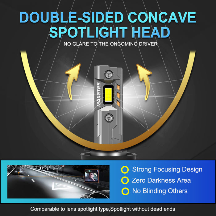 2x Q66 Auto Headlamp H8 H11 55W HB3 9005 HB4 9006 H16JP 9012 HIR2 Car LED Headlight Bulb 28000LM 12V 6000K White Gold