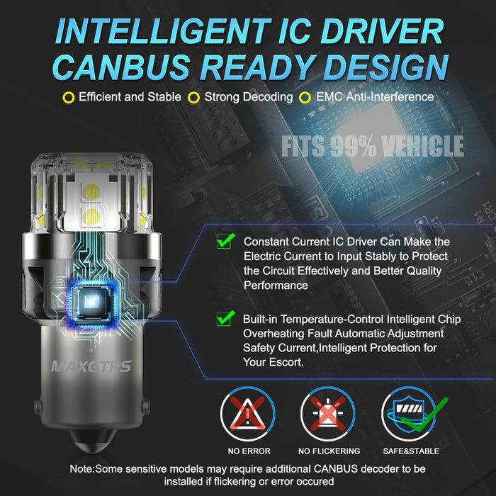 2x S25 P21W BA15S LED Canbus 1156 7440 W21W LED Bulbs T20 Car Tail Lights White Yellow Brake Lights Turn Signal Reverse Lamp DRL