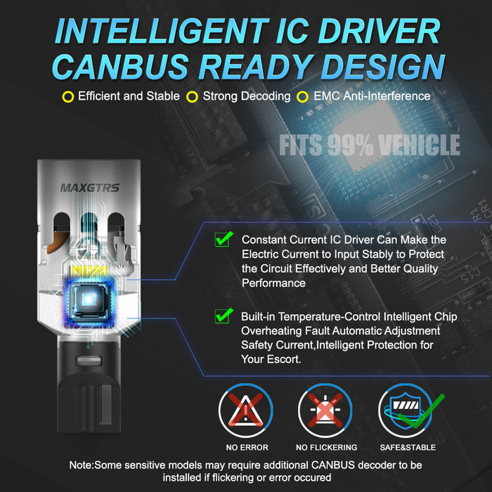 2x 4000LM Canbus T15 T16 Fan LED Reverse Lights W16W Car Rear Turn Signal Bulb Lamp 912 921 White Amber Yellow