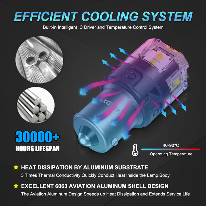 2x S25 P21W BA15S LED Canbus 1156 7440 W21W LED Bulbs T20 Car Tail Lights White Yellow Brake Lights Turn Signal Reverse Lamp DRL