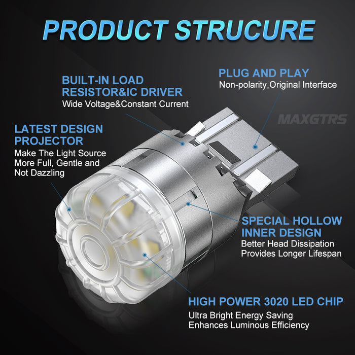 2× T20 W21/5W 7443 1157 LED Canbus Light For Lada Kalina Granta Vesta DRL LED Bulbs Super Bright 3020 SMD