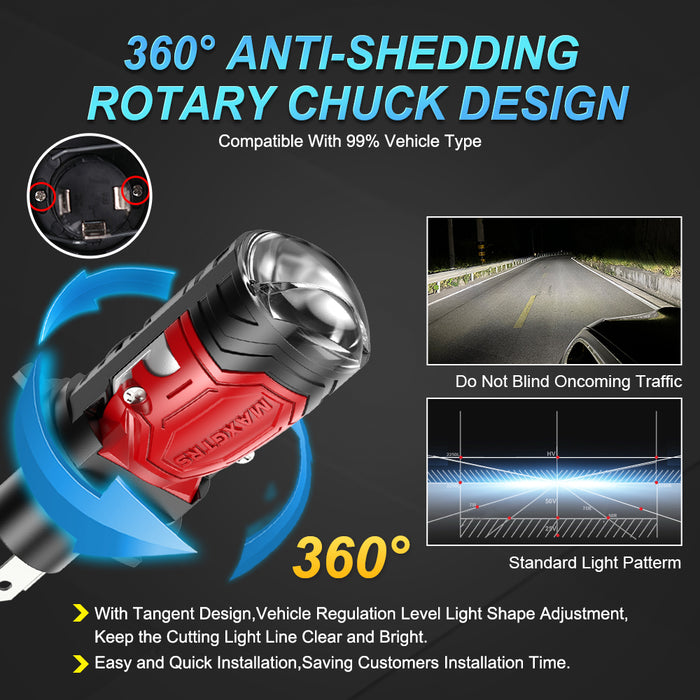160W H4 LED Headlight Double Projector Lens LED HB2 9003 Auto Lamp Headlamp Hi/Low Beam Light 32000LM With Solenoid Valve