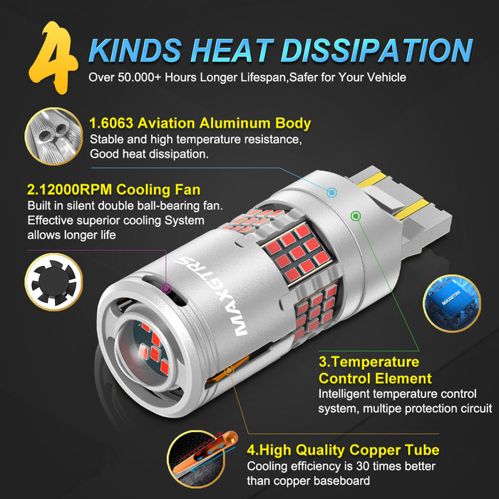 2× 1157 BAY15D P21/5W 7443 W21/5W T25 3157 P27/7W LED Bulbs CANBUS No Error Backup Brake Light Lamp Hyper Flash