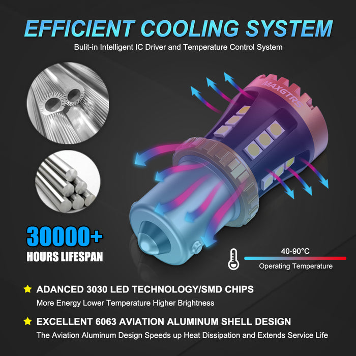 2x S25 P21W BA15S 7443 W21/5W 1157 1156 T20 7440 W21W BAY15D LED Bulbs Car Tail Lights Brake Lights Turn Signal Reverse Lamp DRL